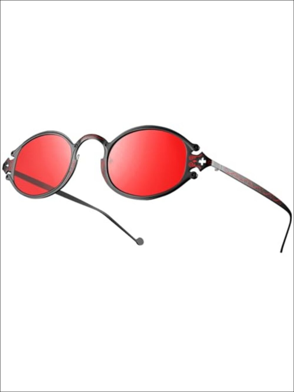Retro Oval Steampunk Sunglasses Stainless Steel Frame Unisex